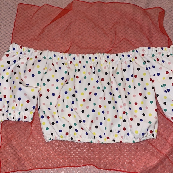 Zara polka dot crop top - Picture 2 of 3